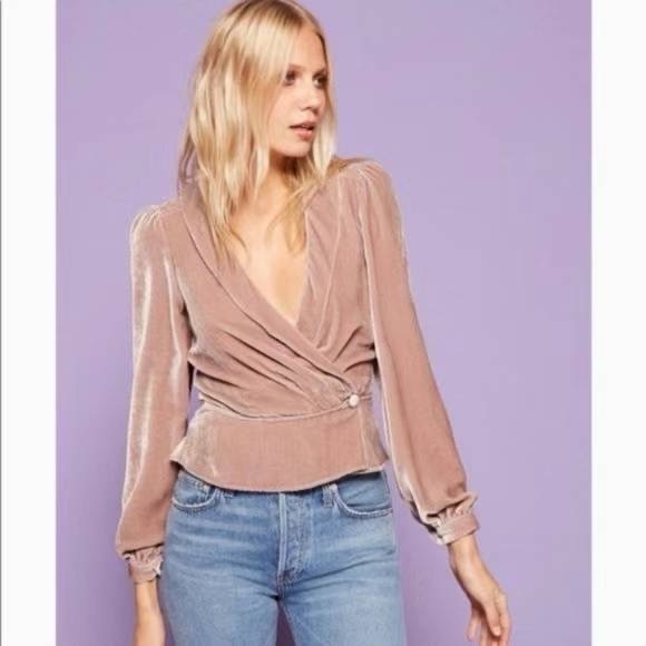Reformation Tops - NWT Reformation Anastasia Velvet Top Blouse